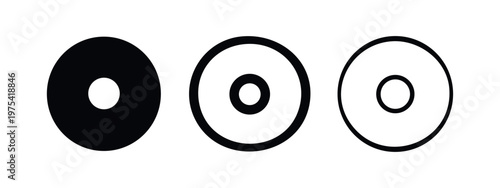 Target or Record Button Icons in Circular Shapes