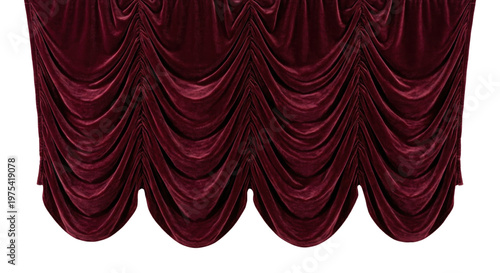 Φωτογραφία Luxurious burgundy red velvet theater curtains elegantly draped