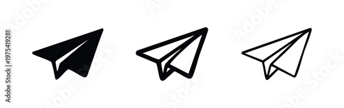 фотографія Paper airplane icon set, symbol for sending messages, email, and creative ideas,