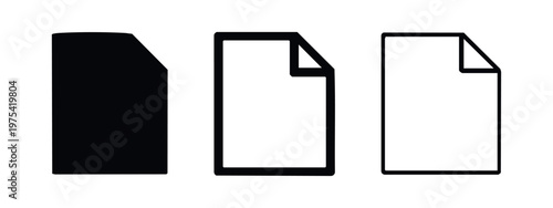 Document icons: solid, outline with folded corner, outline