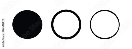 Moon phase icons: solid new moon, crescent outline, crescent outline