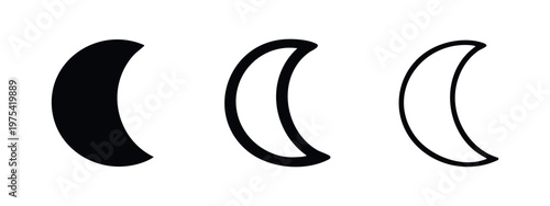 Circle icons: solid, thick outline, thin outline