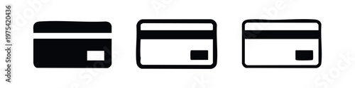 Icons of credit cards in different styles, representing payment and finance.