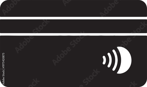 Credit card icon with contactless payment symbol for banking service.