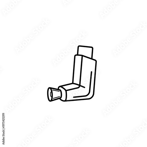 Asthma inhaler medical device icon with respiratory medicine breathing