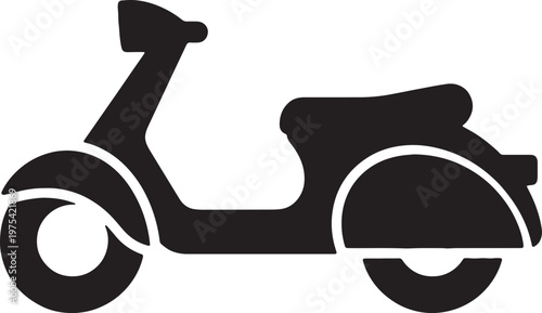 Classic motor scooter icon depicting vintage city transport silhouette.