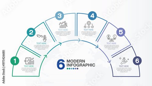 Simple 6 Step Business Plan Infographic Layout