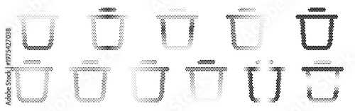 Collection of various metal and plastic handles in different styles and designs