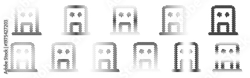 Various house icons in different styles and designs