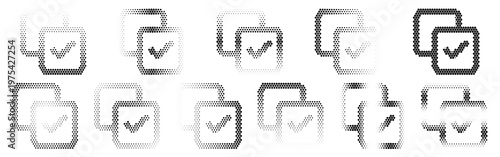 Collection of various checkbox icons in different styles and colors