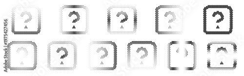 A collection of question mark icons in various styles and colors