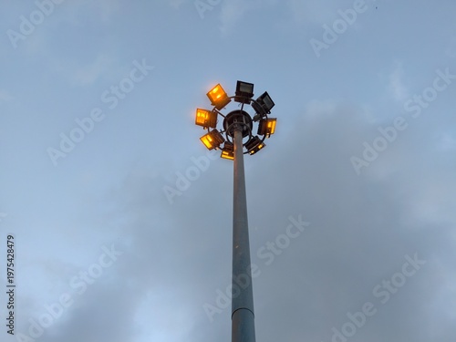 Electrical pole photographed in a temple in Thailand.