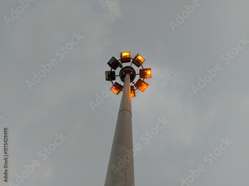 Electrical pole photographed in a temple in Thailand.