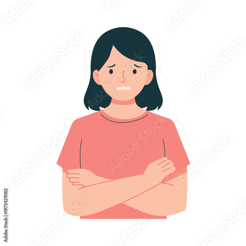 Low Blood Sugar Symptoms Woman Flat Character Illustration