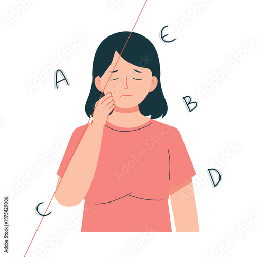 Low Blood Sugar Symptoms Woman Flat Character Illustration