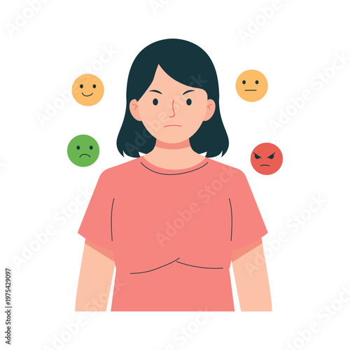 Low Blood Sugar Symptoms Woman Flat Character Illustration