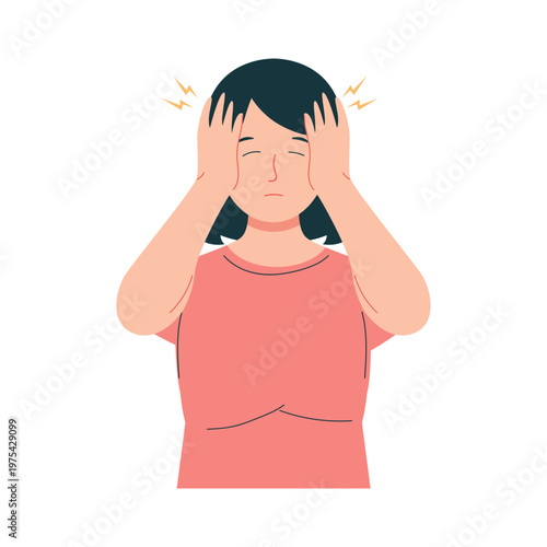 Low Blood Sugar Symptoms Woman Flat Character Illustration