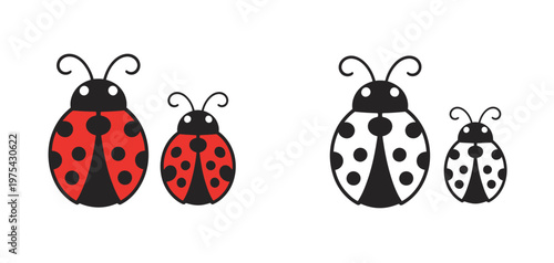 Fly flying ladybug vector illustration featuring a dotted polka dot pattern, representing a spring theme with a cute insect in motion, designed in a clean and natural vector style suitable for nature 