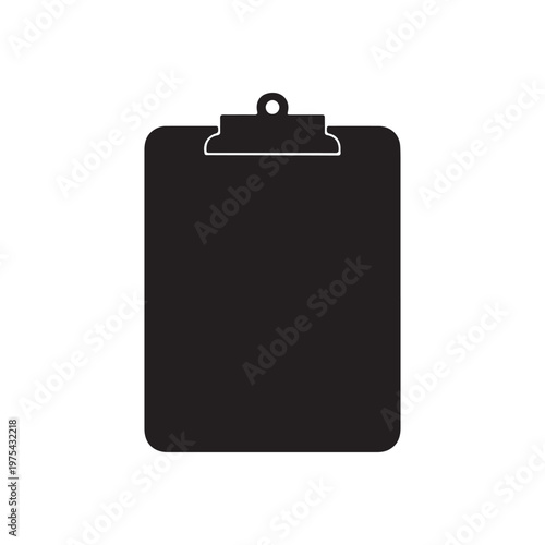 Clip board silhouette vector illustration on white background