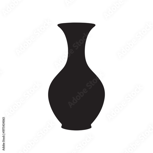 Vase black silhouette vector illustration on white background
