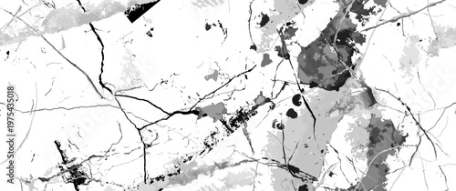 Distress Grunge Texture. Seamless Pattern. Halftone Old, Retro Background. Broken, Cracked Wall Texture. Scratched, Dirt Print. Black and White Grunge Style. Noise Rough Design. Vector Illustration.