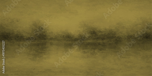 Abstract image features a misty lake mirroring a hazy skyline, the soft, muted hues creating a tranquil, dreamlike ambiance.