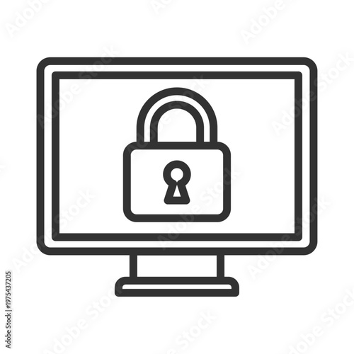 パソコンロック・アクセス制限アイコン｜セキュリティ・保護・鍵・南京錠