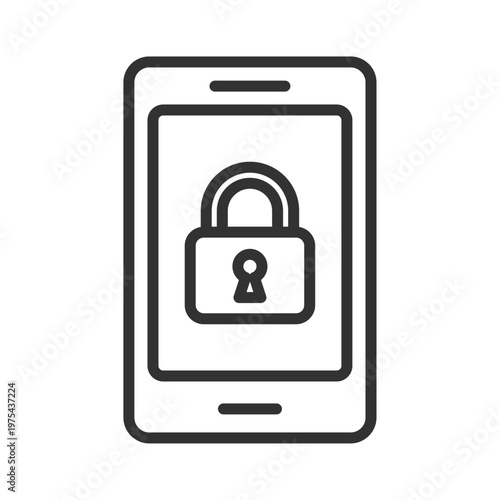 スマートフォンロック・アクセス制限アイコン｜セキュリティ・保護・鍵・南京錠