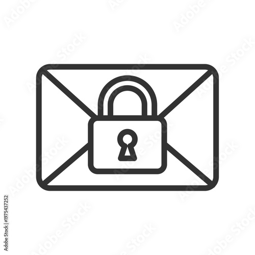 メールロック・アクセス制限アイコン｜セキュリティ・保護・鍵・南京錠