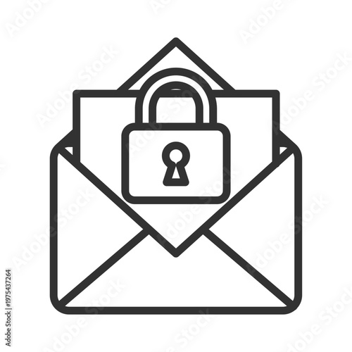メールロック・アクセス制限アイコン｜セキュリティ・保護・鍵・南京錠