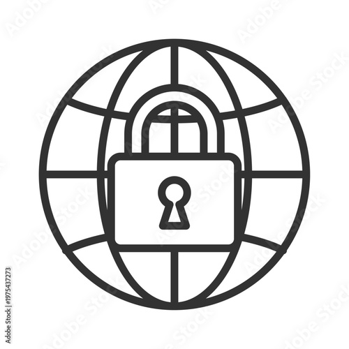インターネットロック・アクセス制限アイコン｜セキュリティ・保護・鍵・南京錠