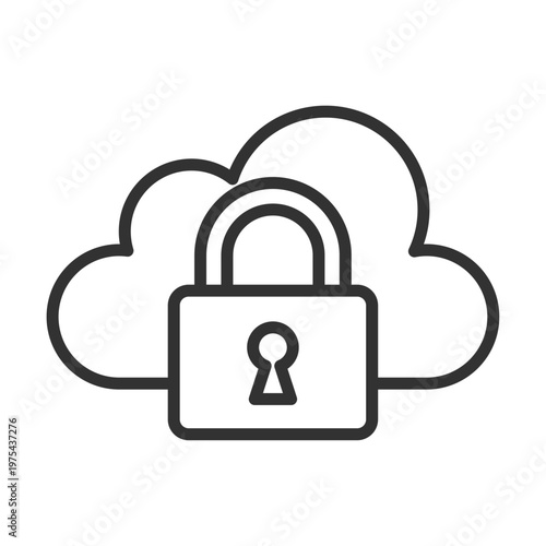 クラウドロック・アクセス制限アイコン｜セキュリティ・保護・鍵・南京錠