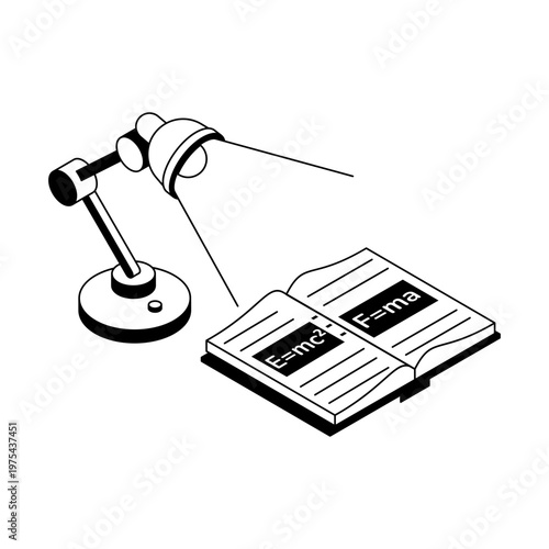 An isometric style icon showing a reading lamp
