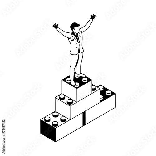 Icon depicting a self development in isometric style
