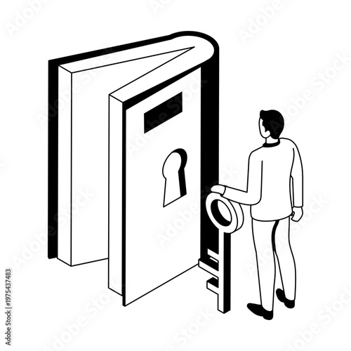 Icon depicting a knowledge in isometric style
