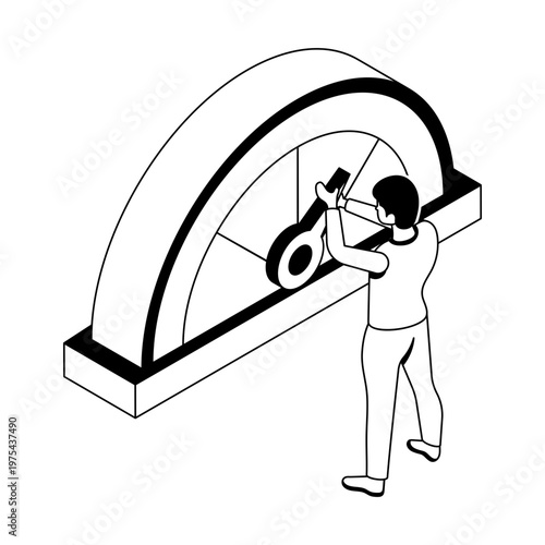 Icon depicting a performance tracking in isometric style
