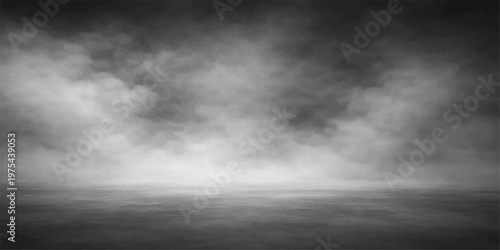 Abstract a mysterious fog shrouded the scene, creating an atmosphere of suspense and obscurity, with its grayscale tones enhance the ethereal quality.