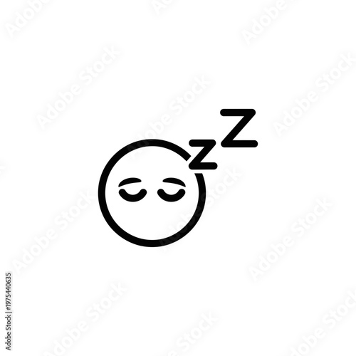 Outline icon representing sleep or rest with relaxation recharge illustration