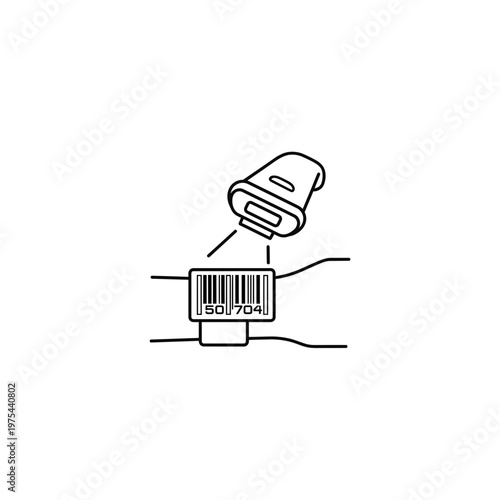 Barcode scanner and barcode icon: retail and identification technology