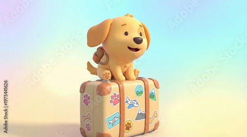 Pet-friendly travel, Adorable Dog Ready for Travel Adventure