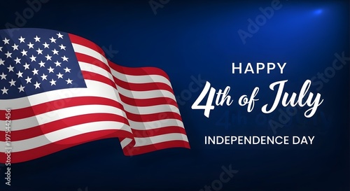 Happy 4th of july independent day celebration with american flag freedom and patriotism