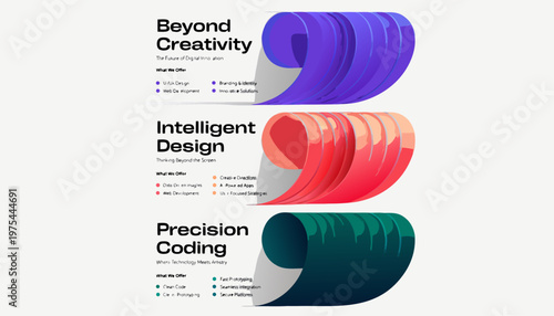 Professional Business Infographic Template with Abstract Paper-Cut Peeling Effect and Modern Typography.eps