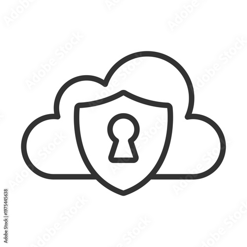 クラウドセキュリティ保護アイコン｜シールド・安全対策・データ保護