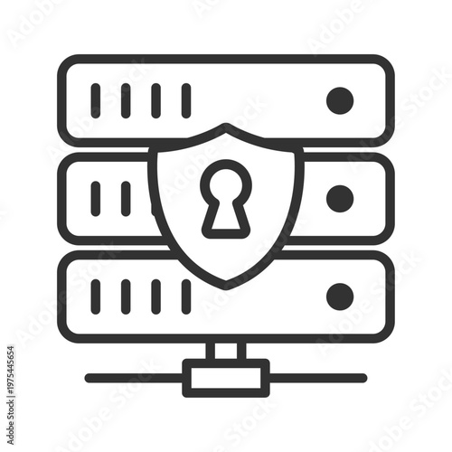 サーバーセキュリティ保護アイコン｜シールド・安全対策・データ保護
