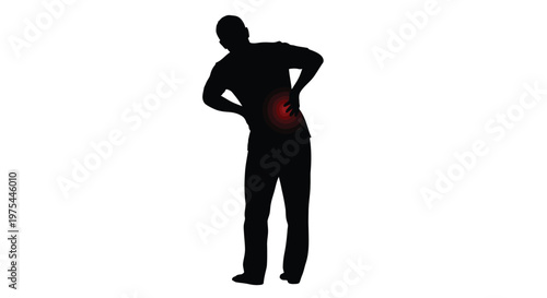 Konstfotografi Silhouette of a man suffering from back pain