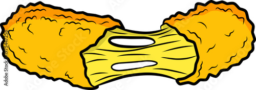 Mozzarella Sticks Design. Fried Cheese Illustration