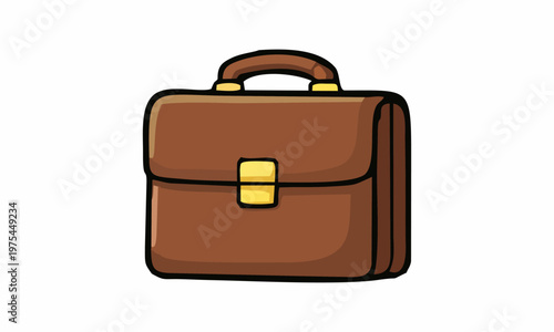 line art color of briefcase  cartoon illustration