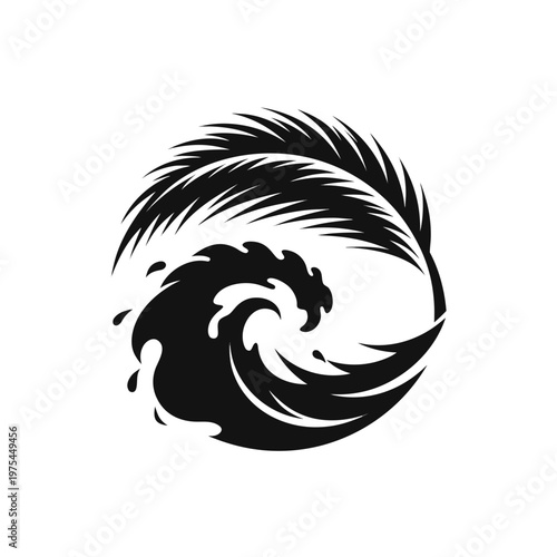 Wave, ocean wave, sea wave, black wave, vector wave, swirling wave