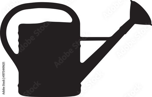 A black silhouette of a watering can on a white background Vector, illustration