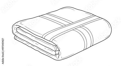 Neatly folded white blanket with decorative stripes suitable for a comfortable bedroom or living room home decor.